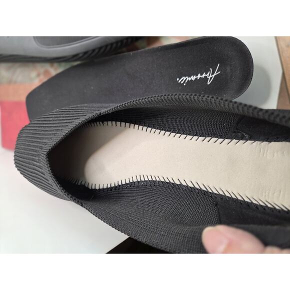 ARROMIC Ballet Flats Size 11 Black Knit Square Toe Shoes Comfy EUC - Picture 6 of 8